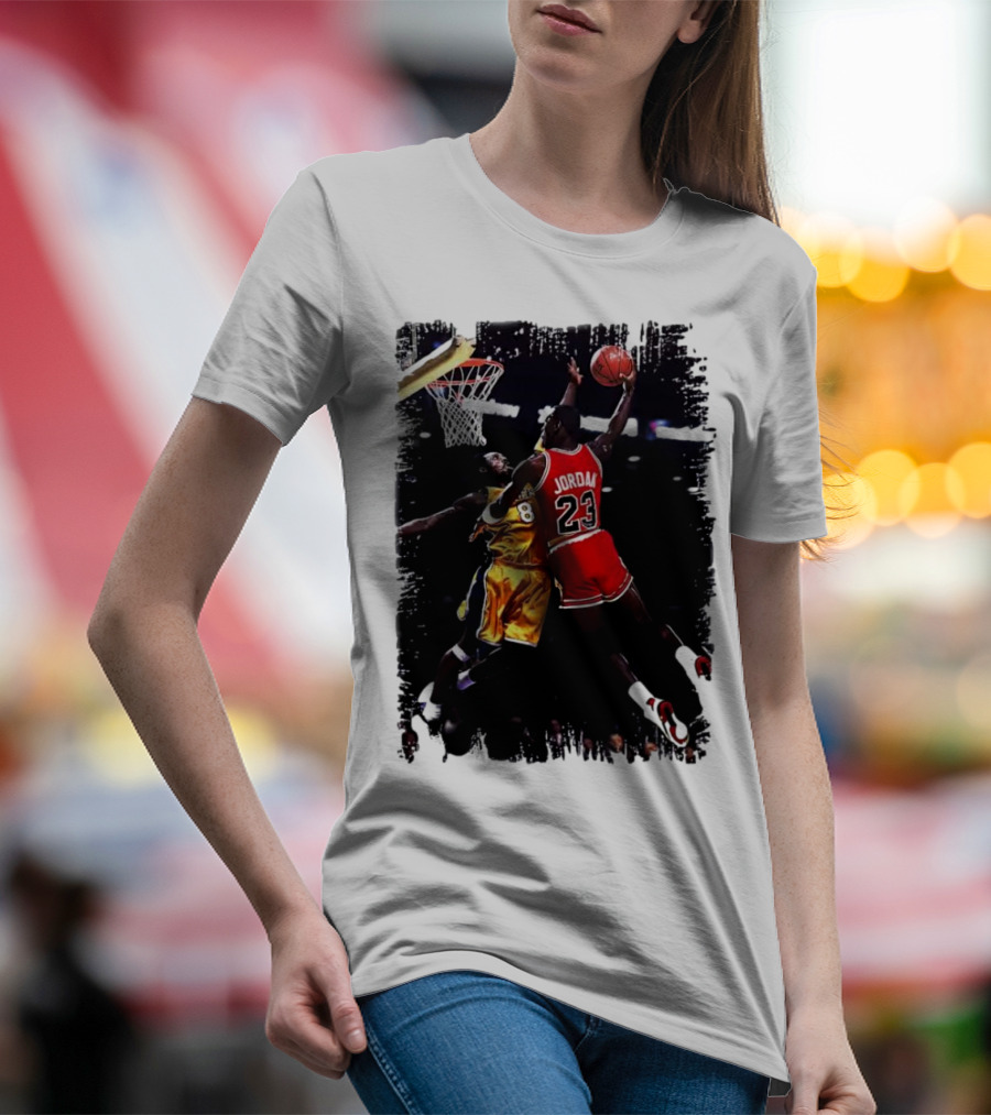 Kobe Bryant 8 Vs Michael Jordan 23 Basketball Vintage NBA Duel T-Shirt