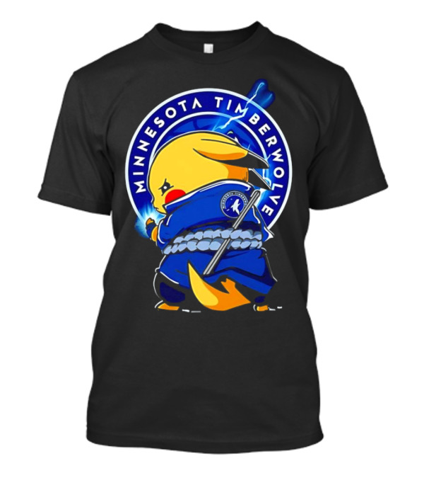 Minnesota Timberwolves Pikachu Uchiha Sasuke Crossover Lightning T-Shirt