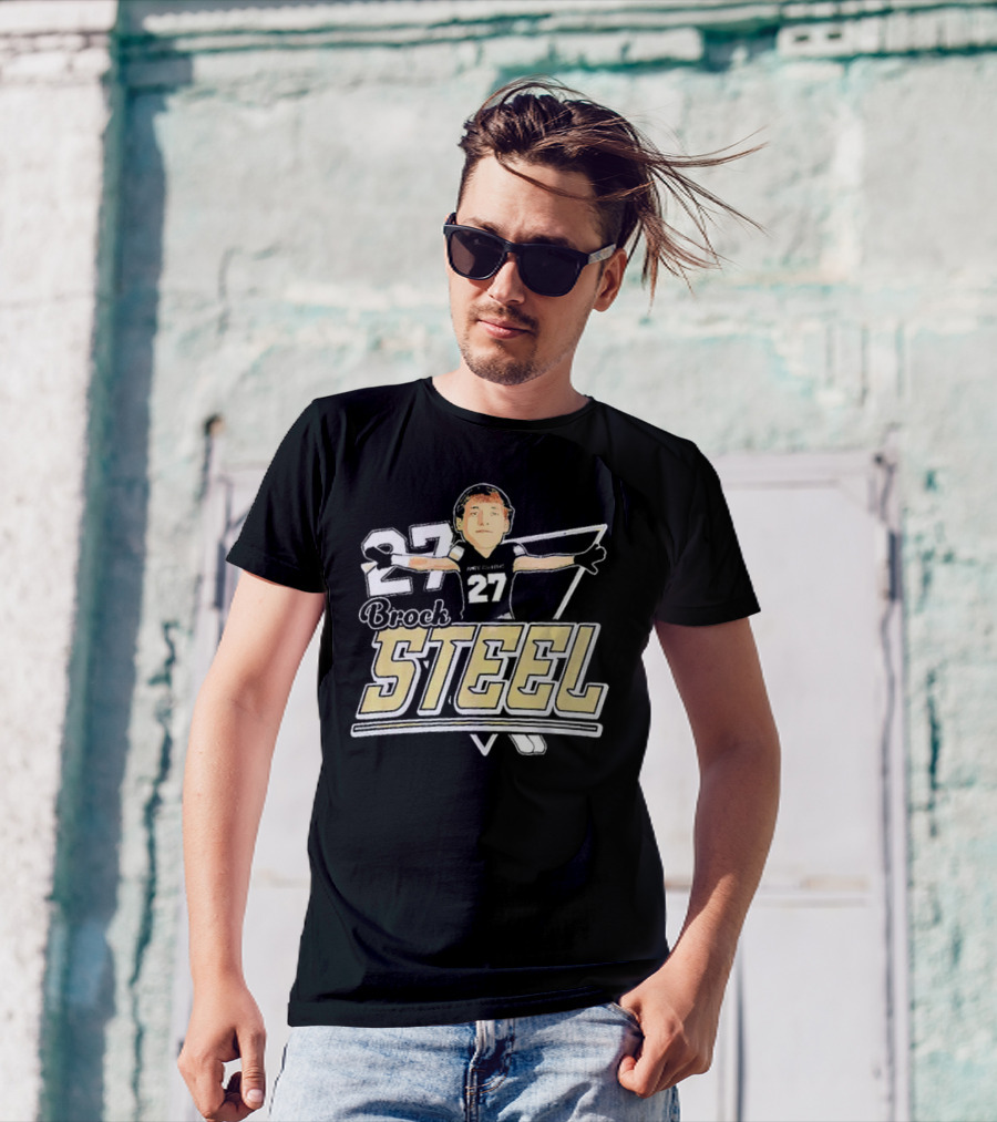 Brock Steel 27 Montana State Bobcats Cartoon T-Shirt