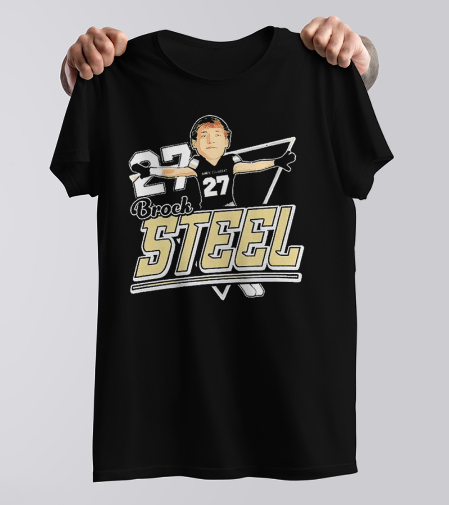 Brock Steel 27 Montana State Bobcats Cartoon T-Shirt