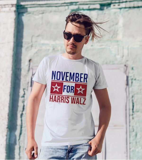 November For Harris Walz Stars T-Shirt