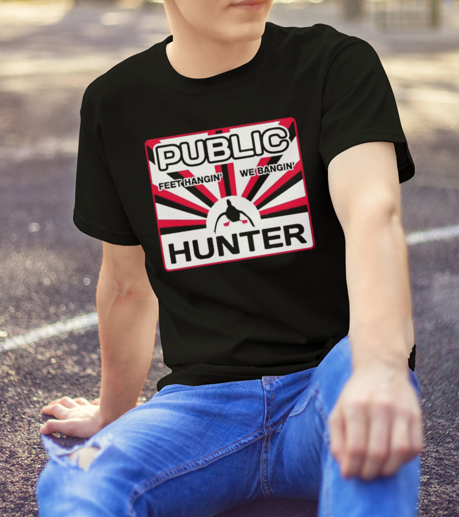 Public Hunter Feet Hangin' We Bangin' Retro Sunburst T-Shirt