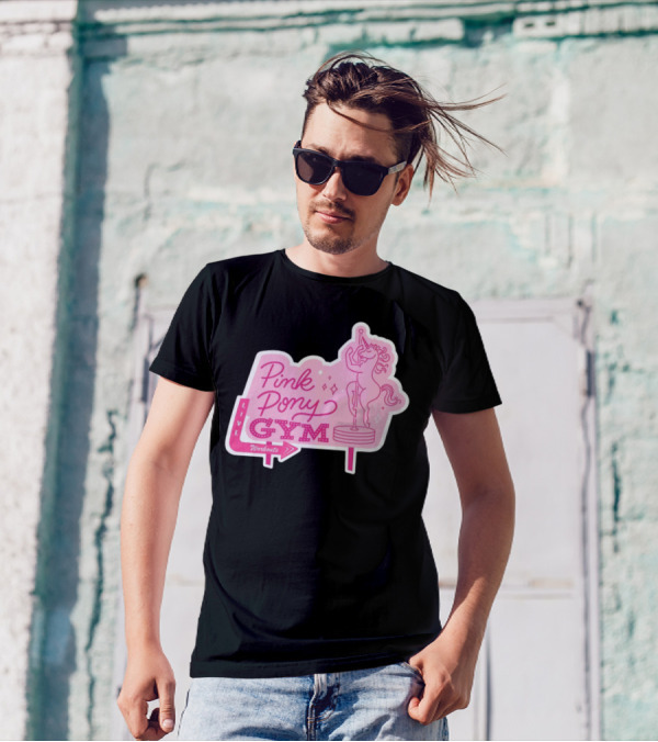 Pink Pony Gym Live Workouts Unicorn Pole Fitness T-Shirt