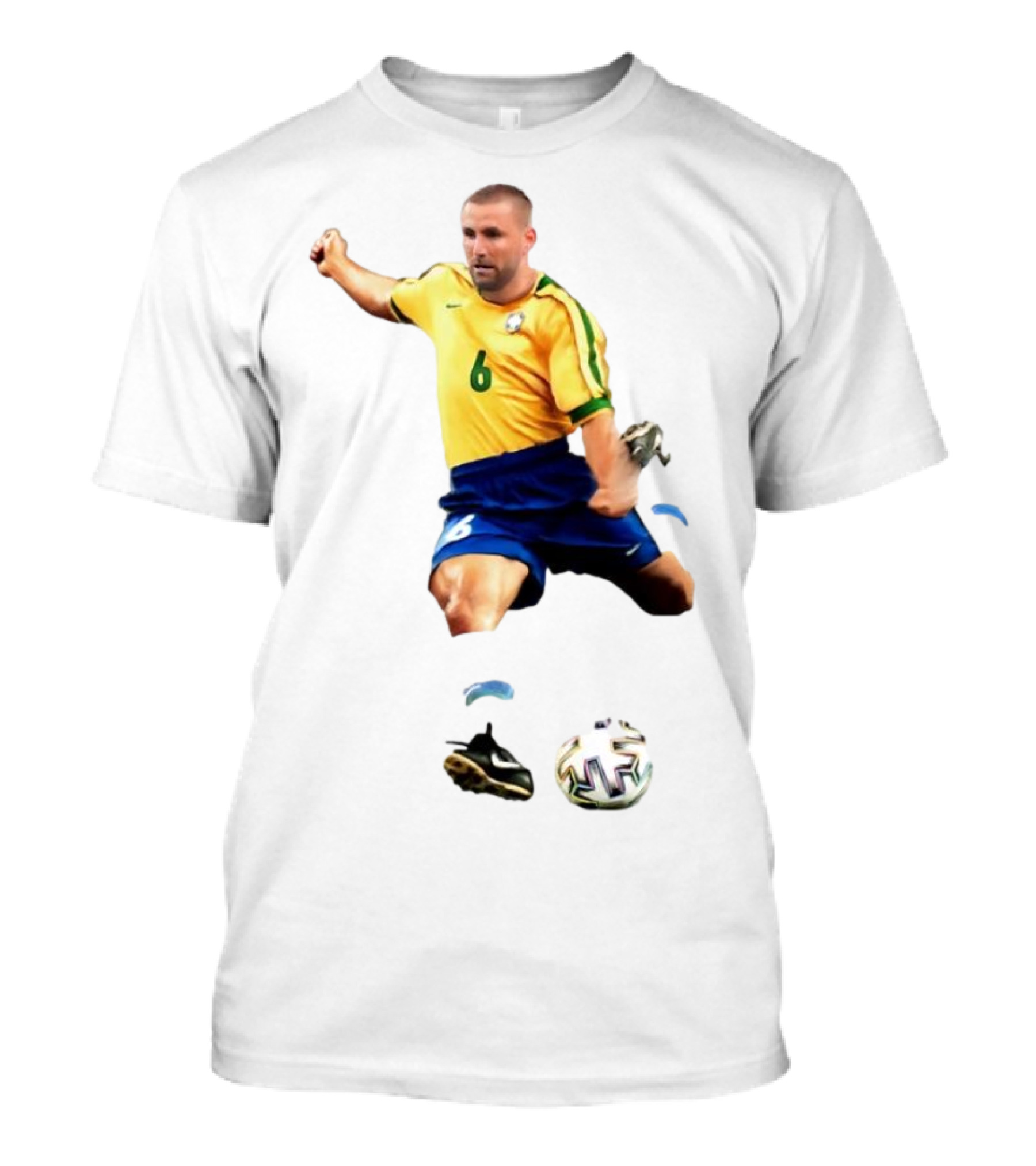 Shawberto Carlos Footballer In Brazilian Kit With Ball T-Shirt