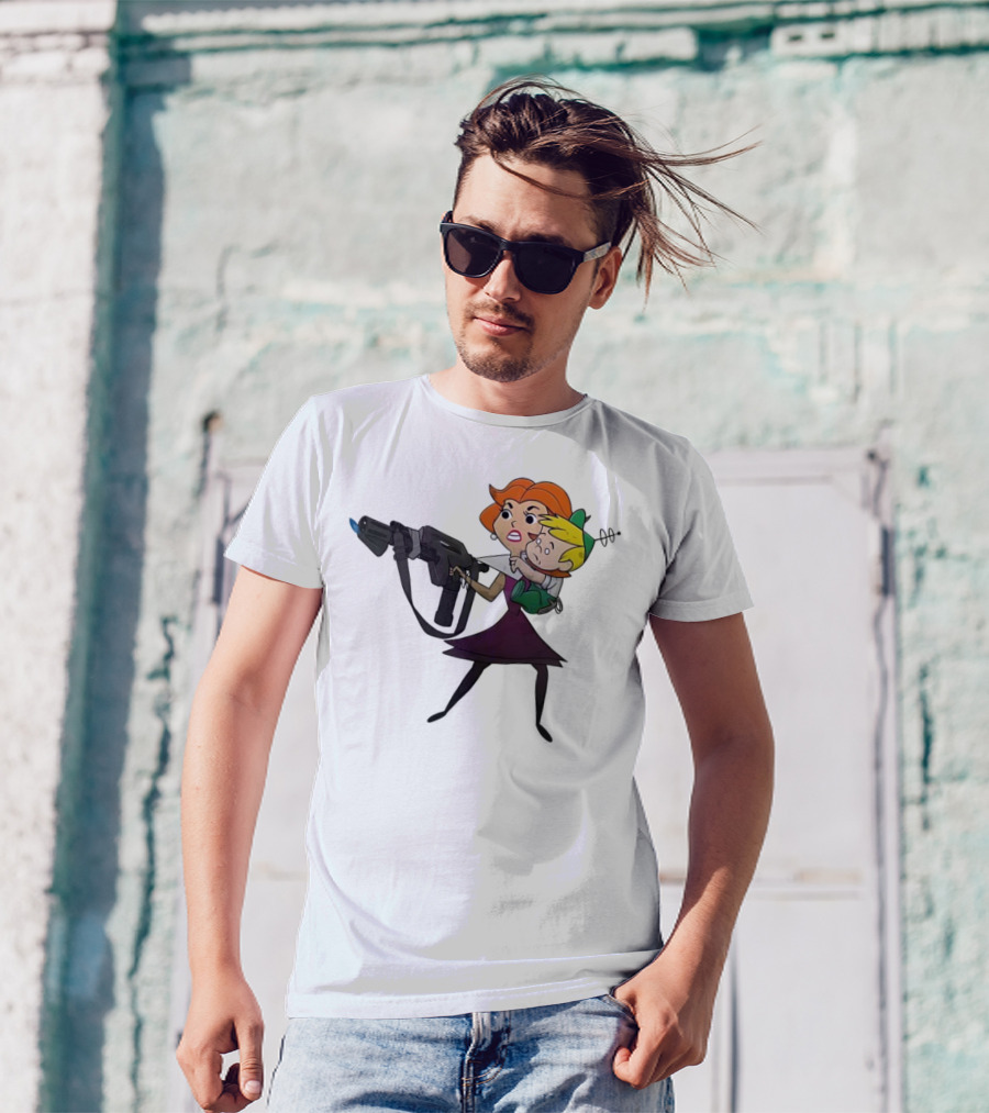 The Jetsons' Jane With Blaster Protecting Elroy Get Away From Him You B-word T-Shirt