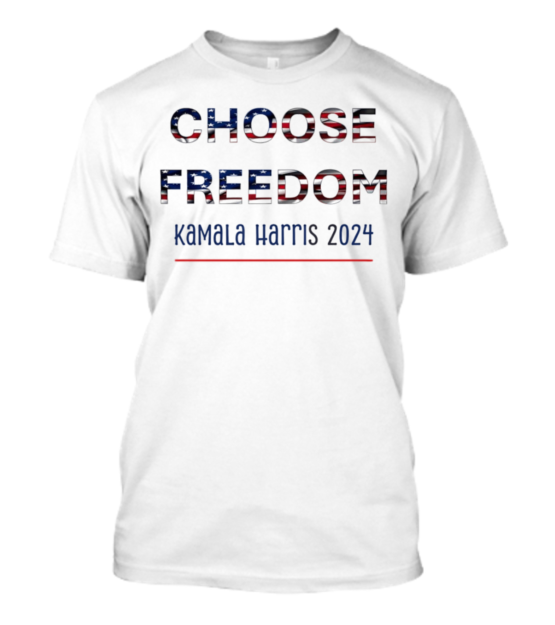 Choose Freedom Kamala Harris 2024 Election American Flag Colors T-Shirt