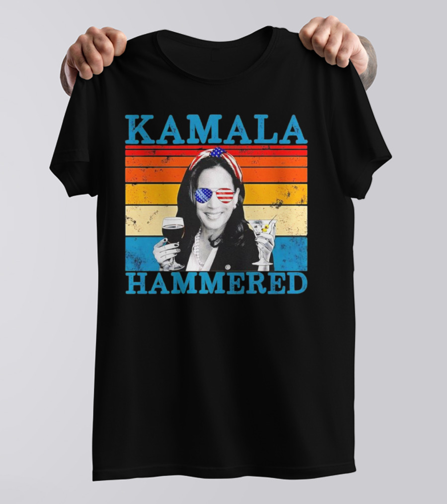 Kamala Hammered Vintage Beer Cocktail American Flag T-Shirt