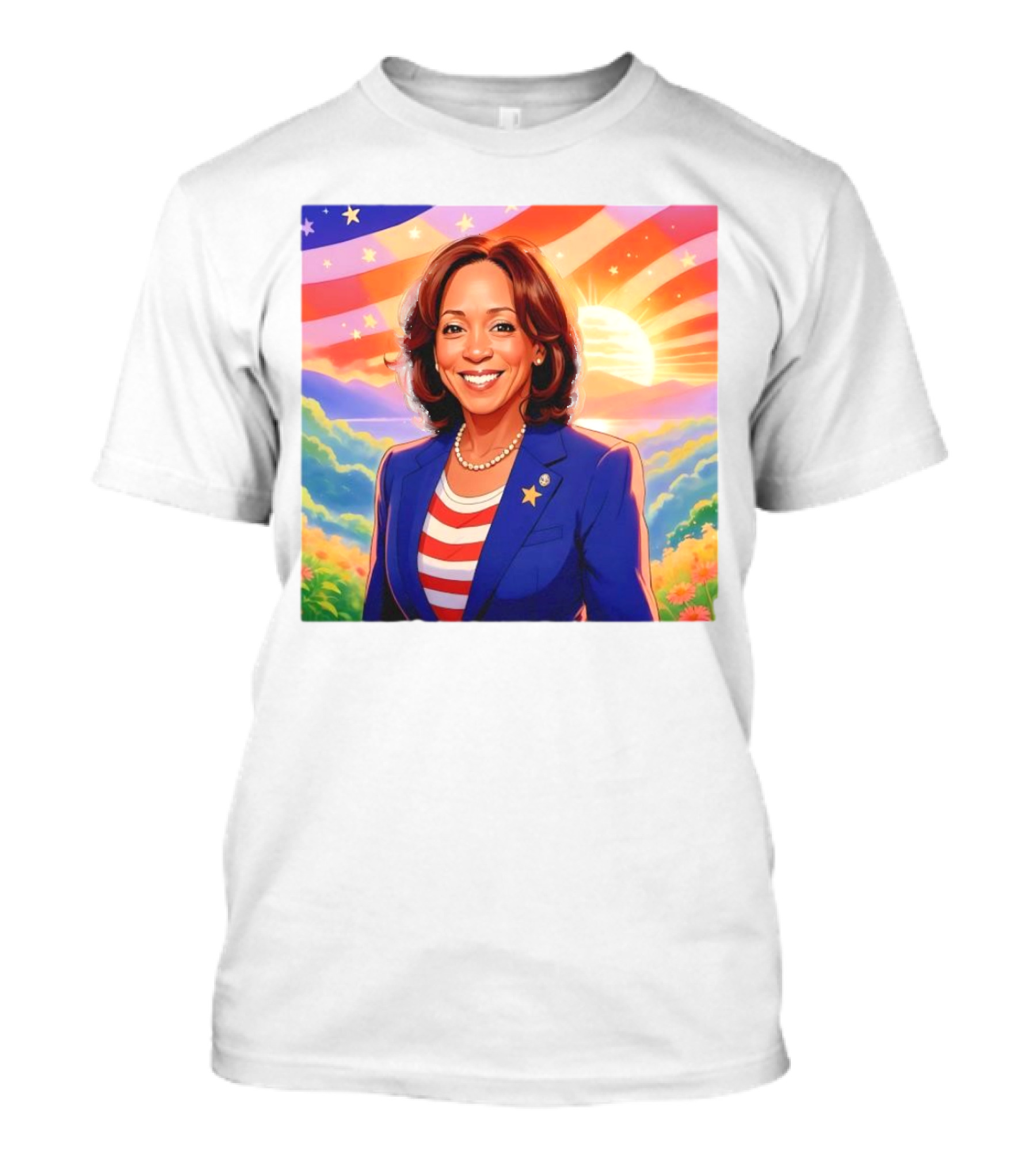 Kamala Harris Gorgeous It's Morning In America Sunburst Flag Scene T-Shirt
