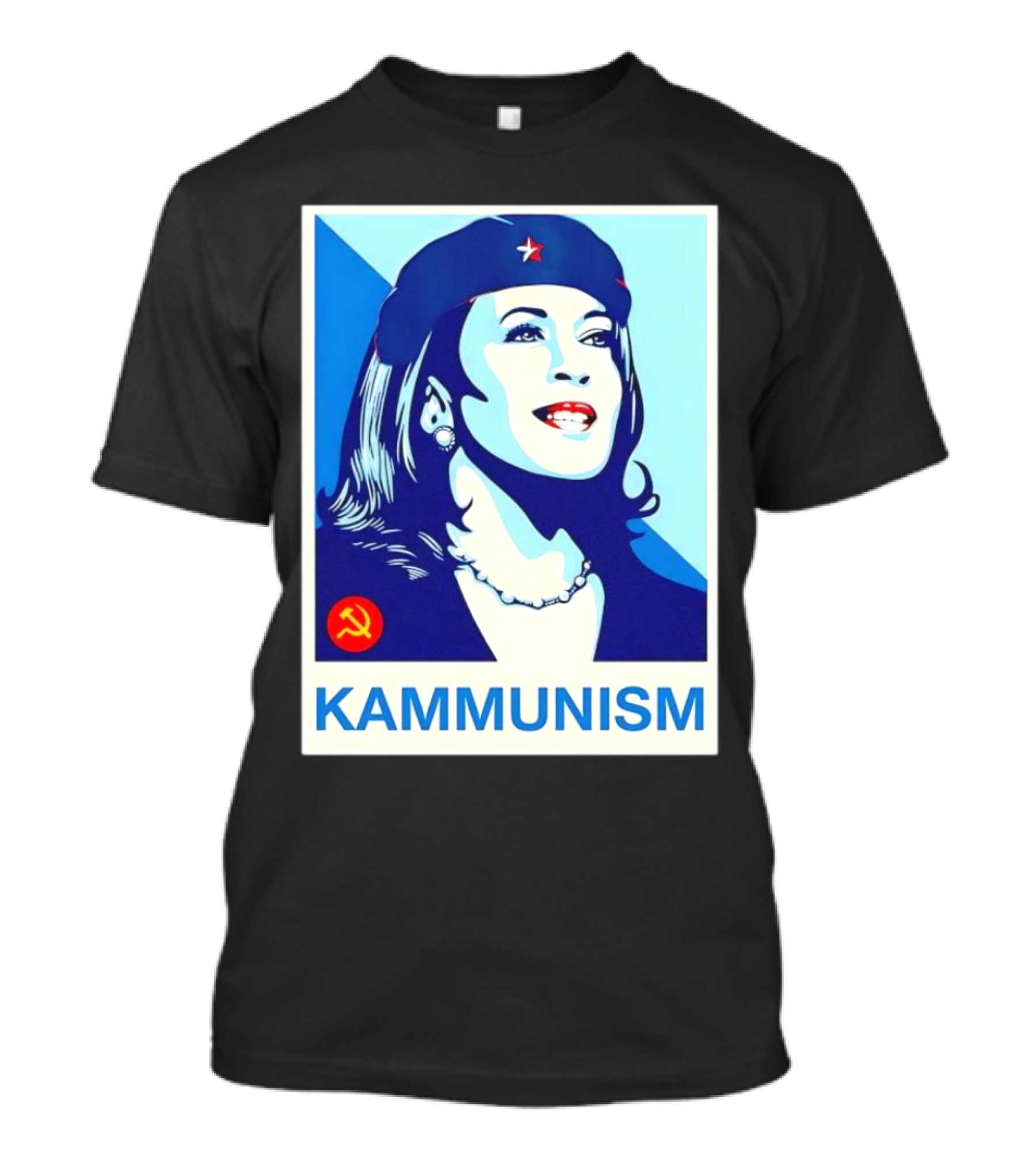 Kamala Harris Kammunism 2024 Iconic Revolution Style With Red Star Beret And Socialist T-Shirt