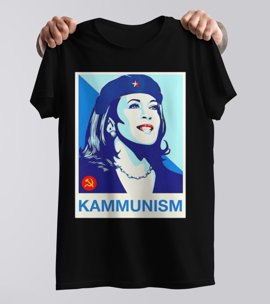 Kamala Harris Kammunism 2024 Iconic Revolution Style With Red Star Beret And Socialist T-Shirt