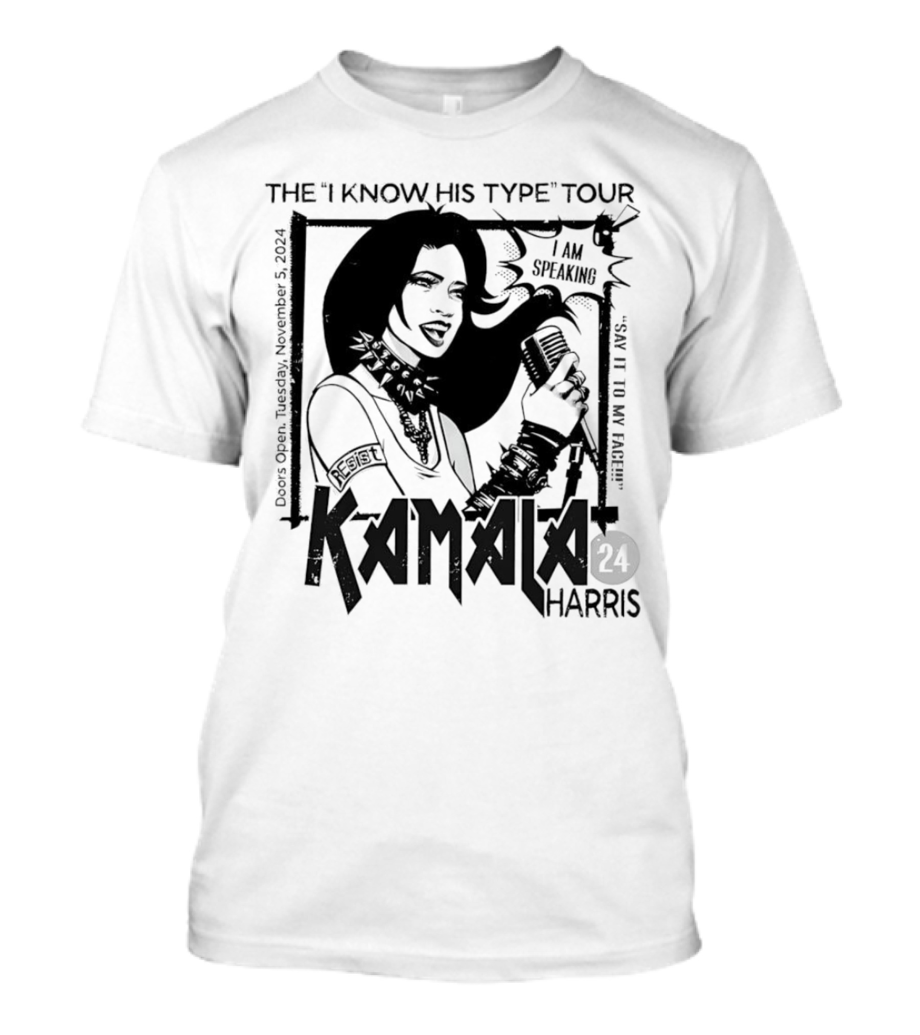 Kamala Harris Punk Rock I Know His Type Tour I Am Speaking T-Shirt