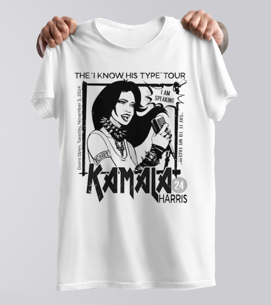 Kamala Harris Punk Rock I Know His Type Tour I Am Speaking T-Shirt