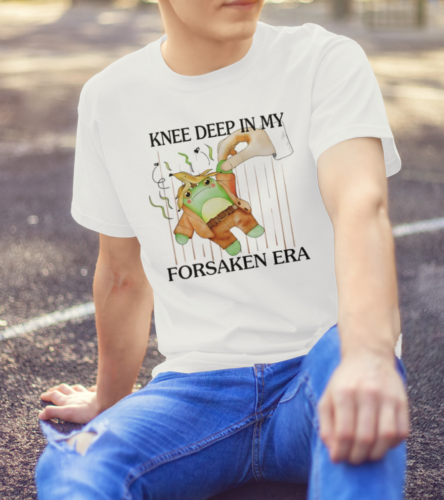 Knee Deep In My Forsaken Era Frog In Banana Peel T-Shirt