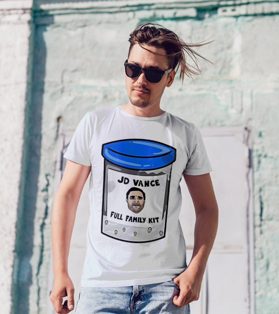 JD Vance Full Family Kit Face Jar Black Blue Lid T-Shirt