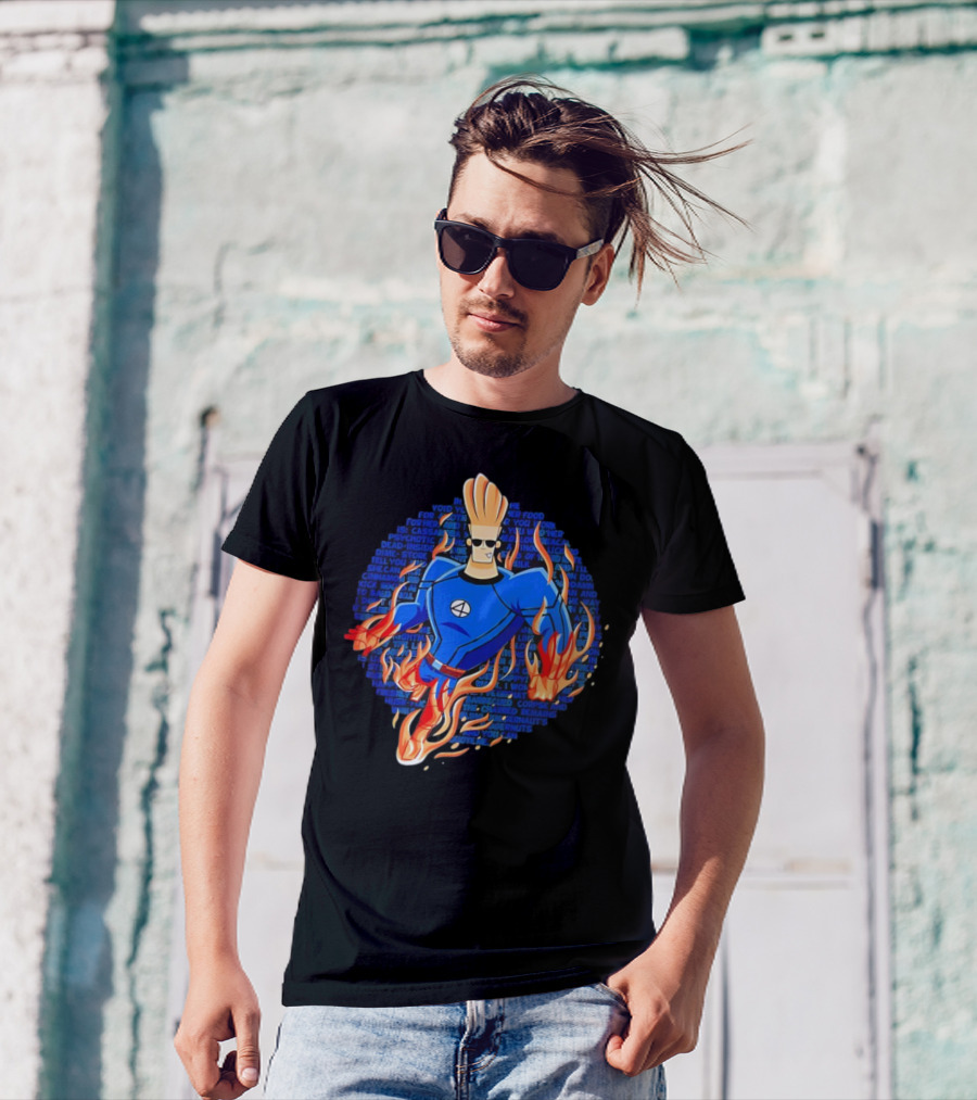 Johnny Bravo Meets Johnny Storm Flame On Momma T-Shirt