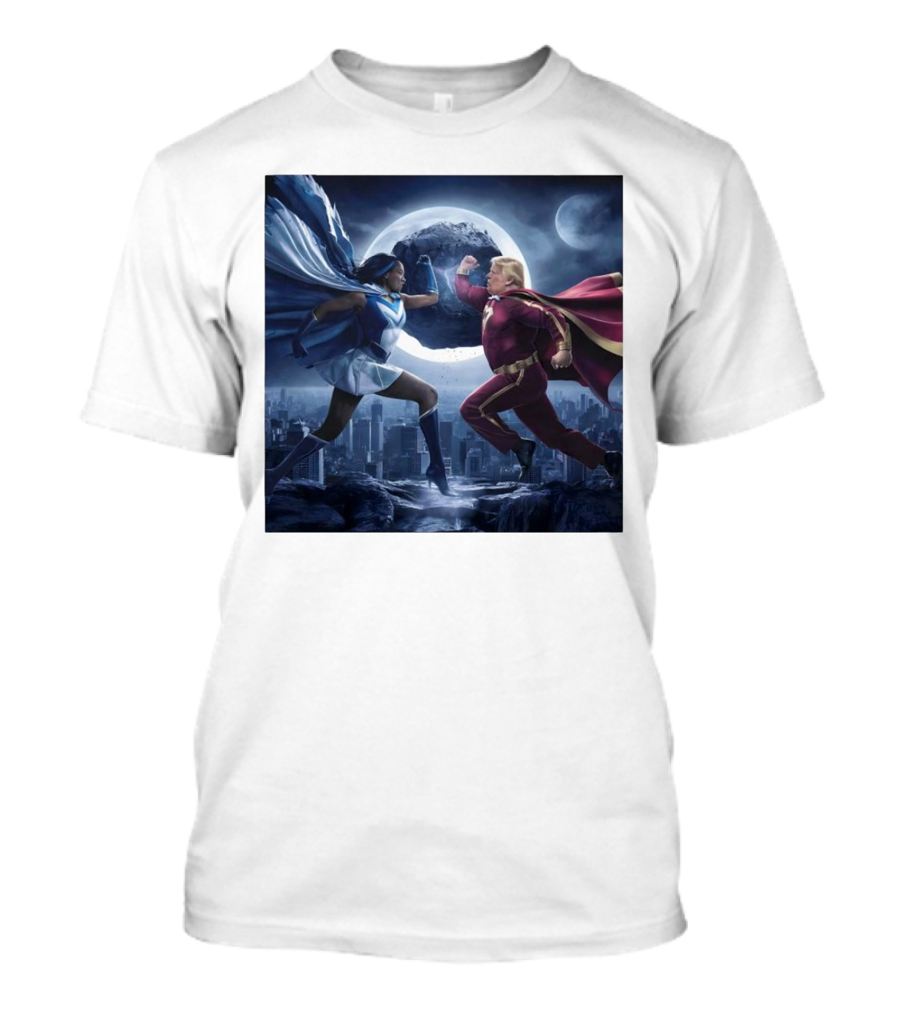 Kamala Harris Vs Trump Election 2024 Superhero Showdown In Epic Comic T-Shirt