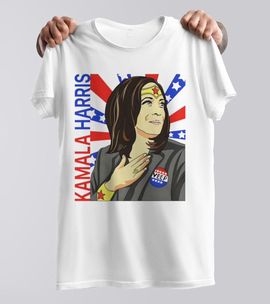 Kamala Harris Wonder Woman VEEP Stars Red And Blue T-Shirt