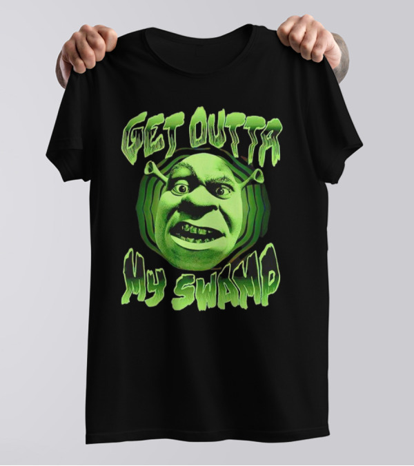 Get Outta My Swamp Shrek Face T-Shirt