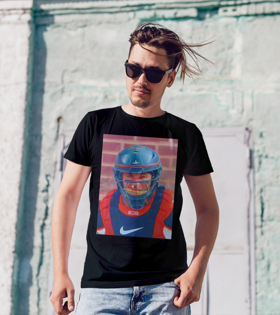 Tim Malarkey James McCann Phot McCann Catcher's Gear Braves T-Shirt