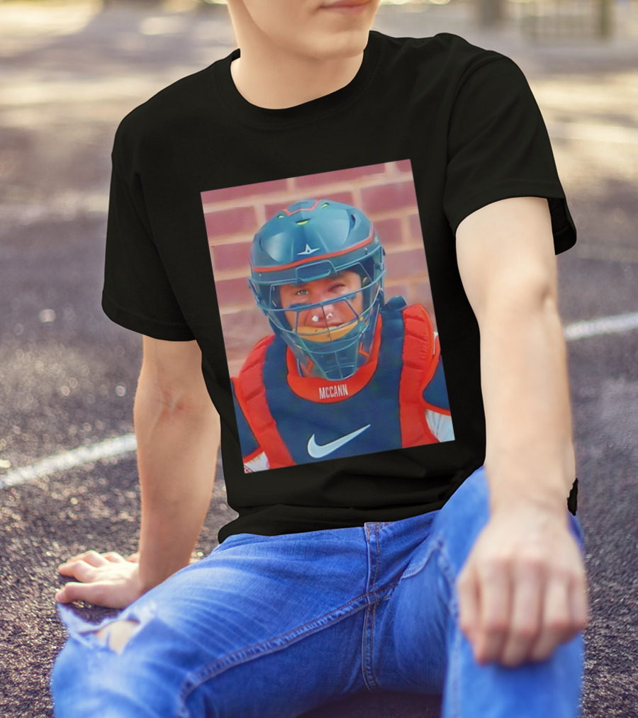 Tim Malarkey James McCann Phot McCann Catcher's Gear Braves T-Shirt