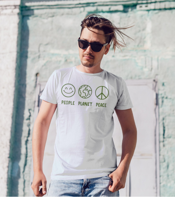 People Planet Peace Smiley Earth Peace Sign Collection T-Shirt
