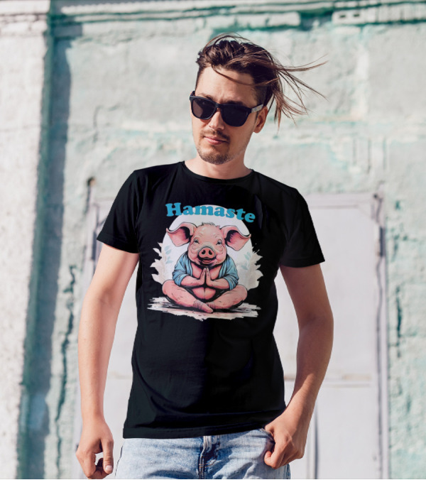 Hamaste Schwein Yoga Namaste Nationaler Humor T-Shirt