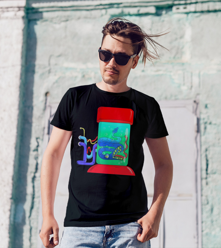 Viper In Colorful Science Lab Jar With Tubes T-Shirt