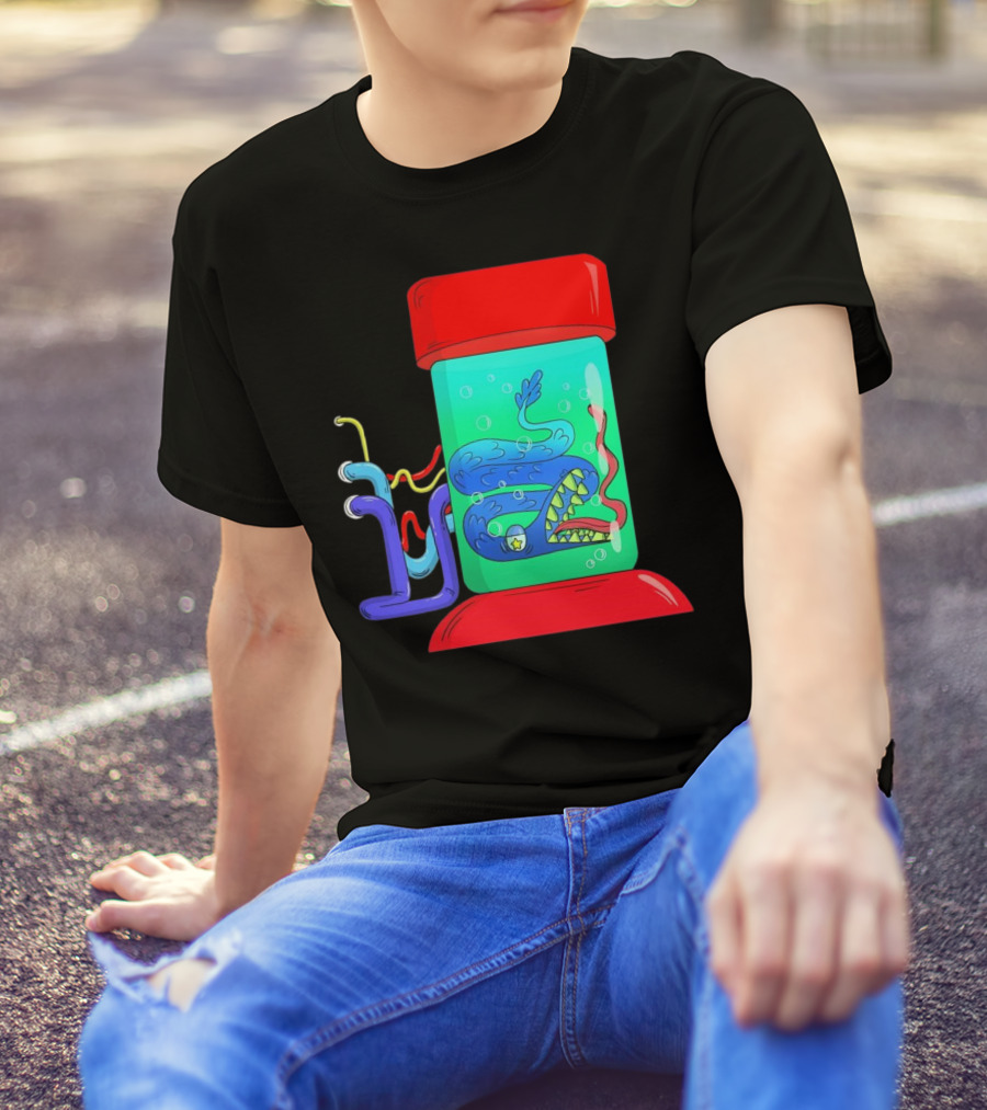 Viper In Colorful Science Lab Jar With Tubes T-Shirt