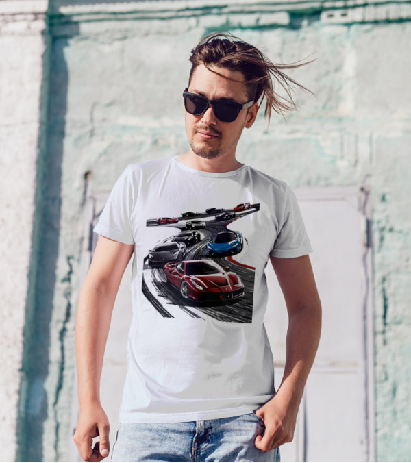 Furious Speed Race Cars Ferrari Lamborghini McLaren Track Racing T-Shirt