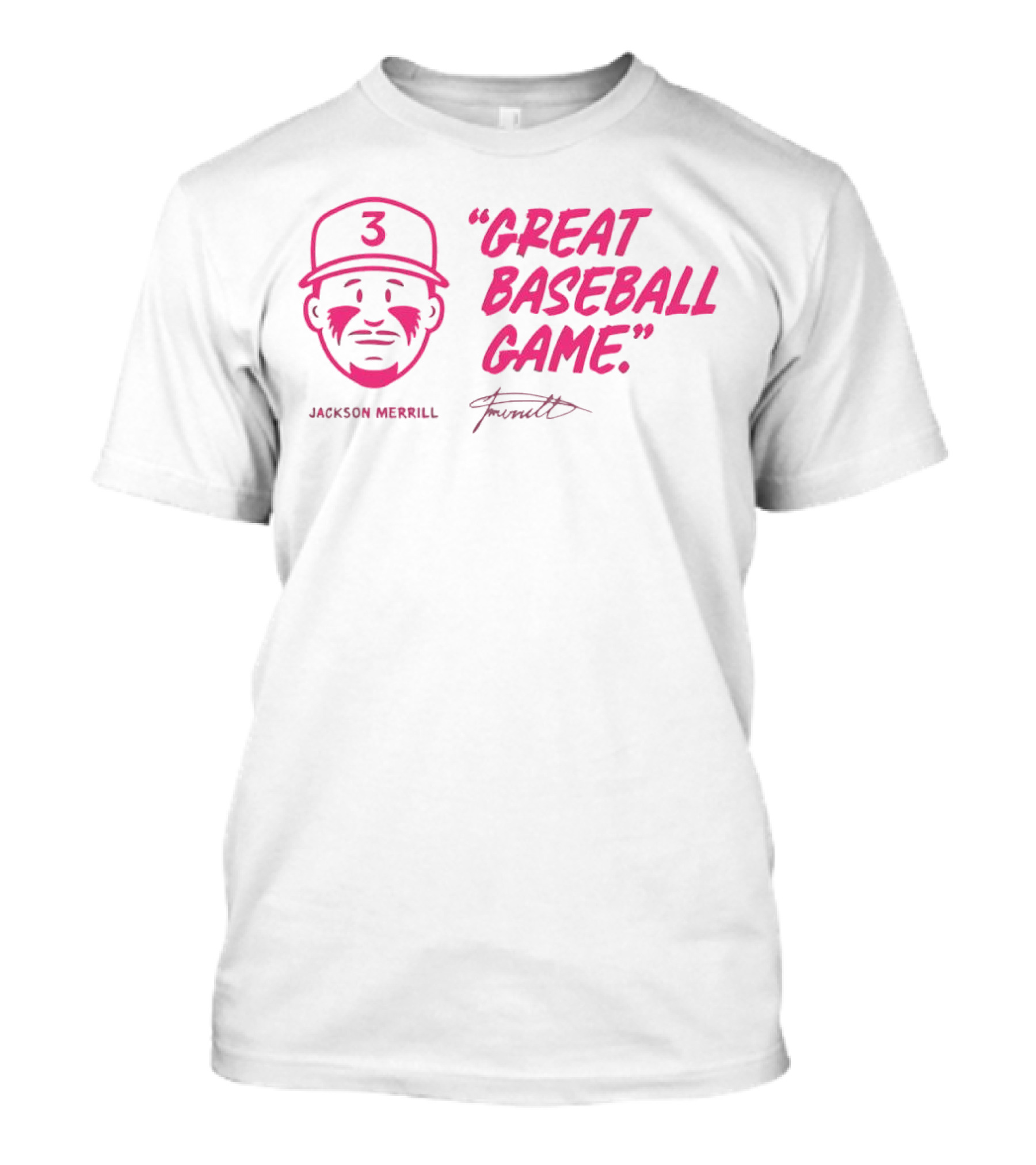 Jackson Merrill San Diego Padres 3 Great Baseball Game Signature T-Shirt