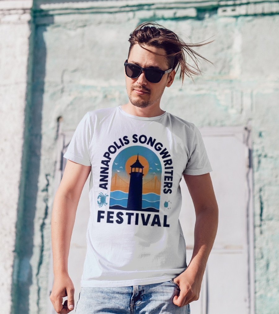 Annapolis Songwriters Festival Lighthouse And Bay Scene T-Shirt