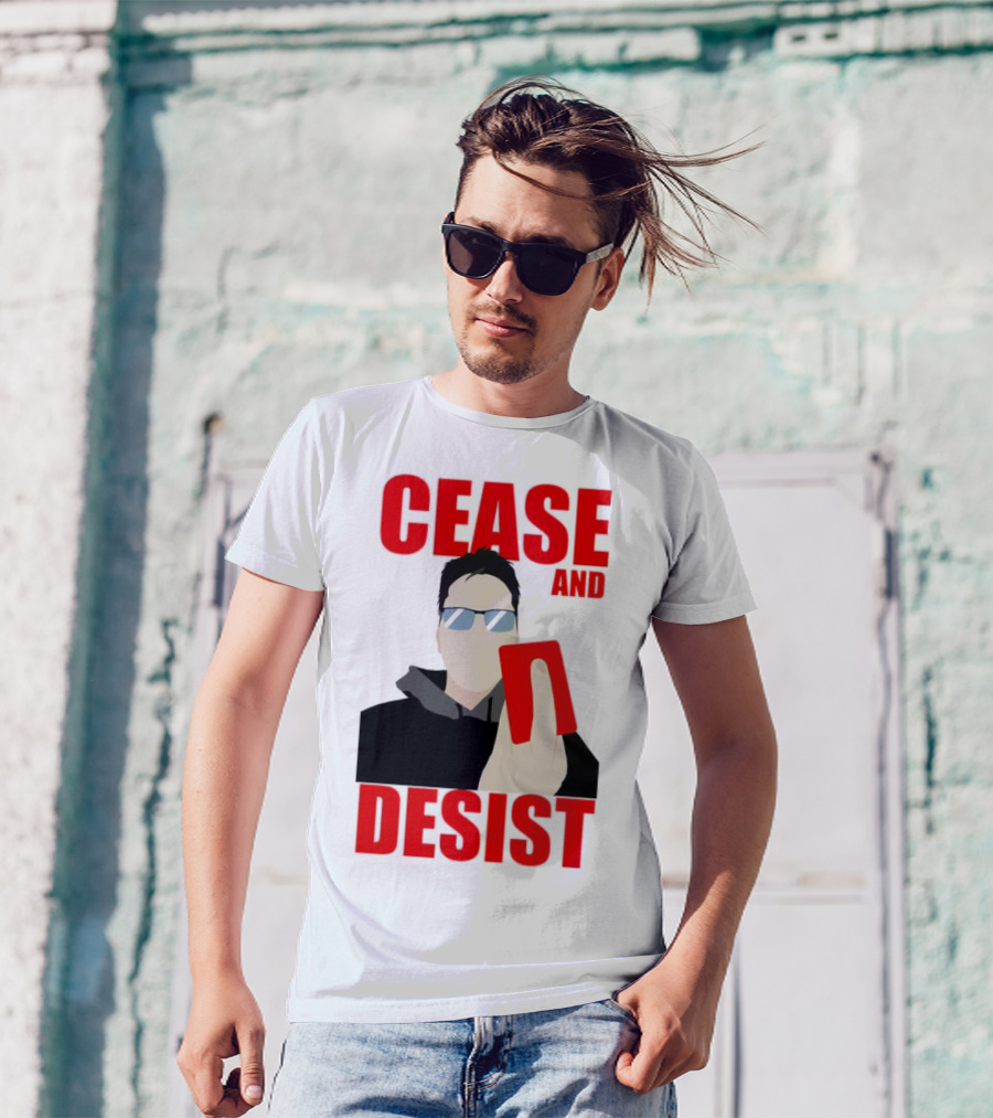 CEASE AND DESIST Red Card Warning T-Shirt
