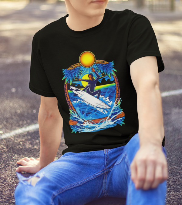 Chill With Water Surfing Under The Sun And Palm Trees T-Shirt