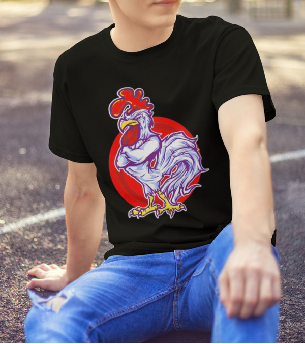 Cookei Chicken Muscle Rooster T-Shirt