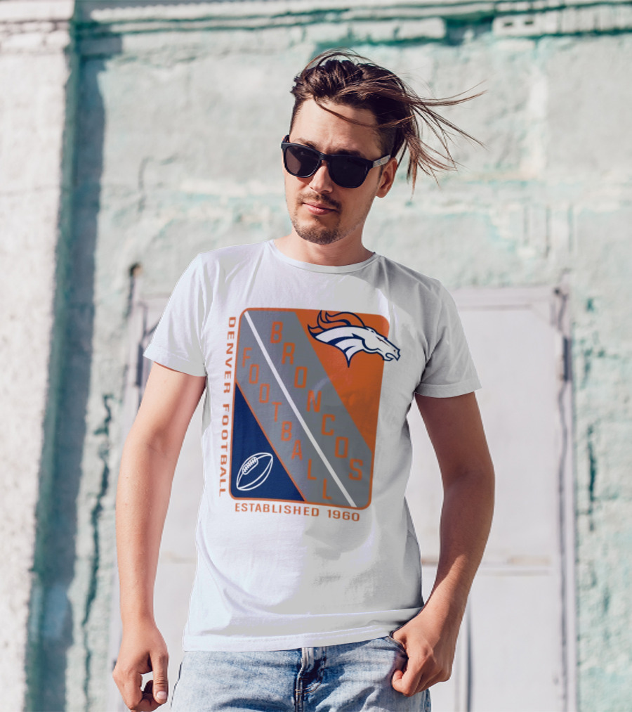 Denver Broncos Football Established 1960 Shield T-Shirt