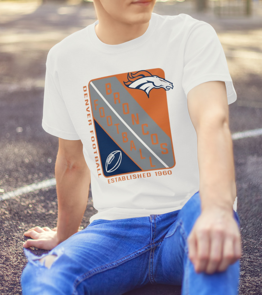 Denver Broncos Football Established 1960 Shield T-Shirt
