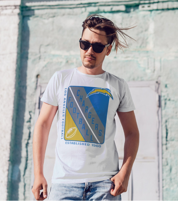 Los Angeles Chargers Football Shield Established 1960 T-Shirt