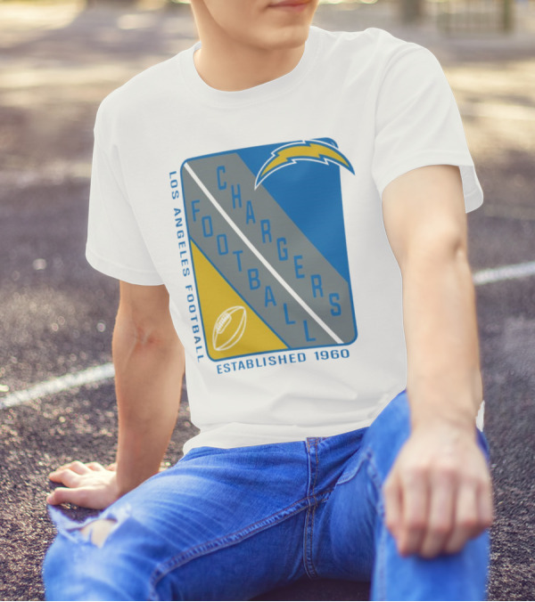 Los Angeles Chargers Football Shield Established 1960 T-Shirt