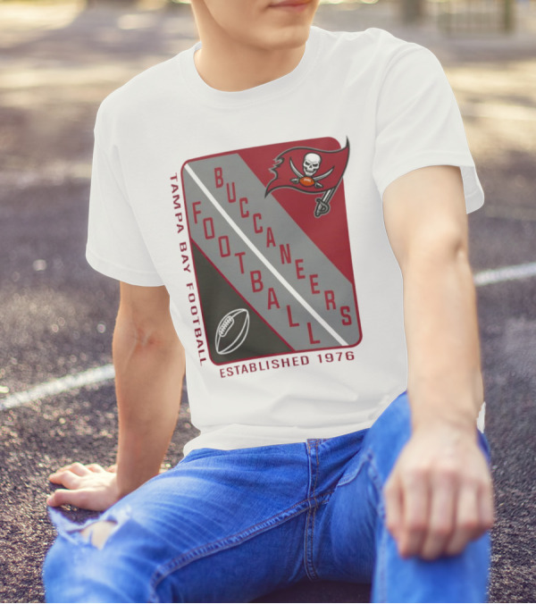 Tampa Bay Buccaneers Football Established 1976 Shield T-Shirt