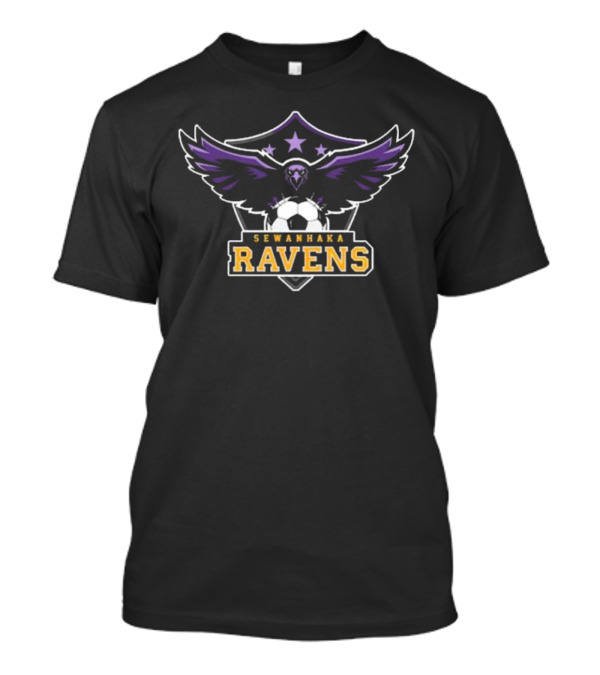 Sewanhaka Ravens Soccer 2024 Shield Crest With Raven And Soccer Ball T-Shirt