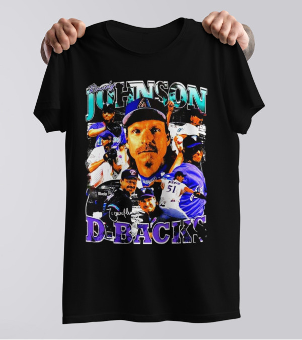 Randy Johnson Arizona Diamondbacks D-Backs Retro Signature T-Shirt