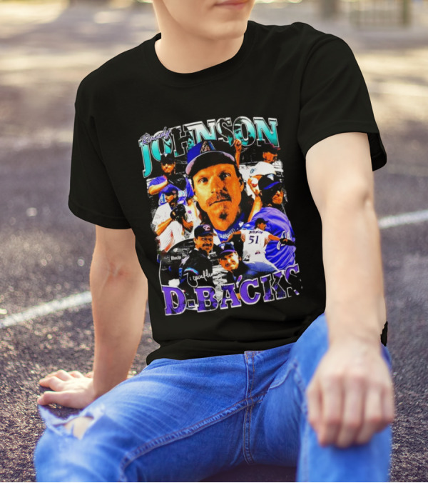 Randy Johnson Arizona Diamondbacks D-Backs Retro Signature T-Shirt