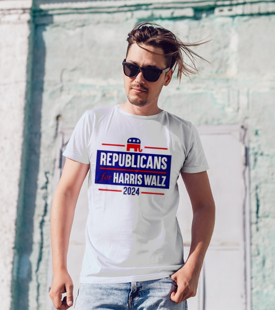 Republicans For Harris Walz 2024 Elephant T-Shirt