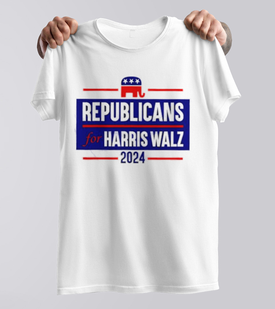 Republicans For Harris Walz 2024 Elephant T-Shirt