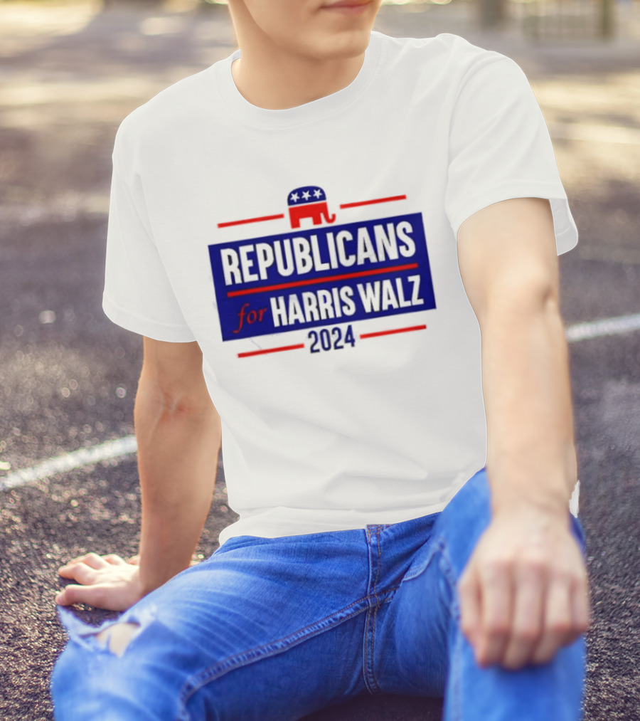 Republicans For Harris Walz 2024 Elephant T-Shirt