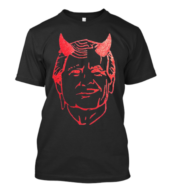 Devil Trump Glitter Red Horns T-Shirt