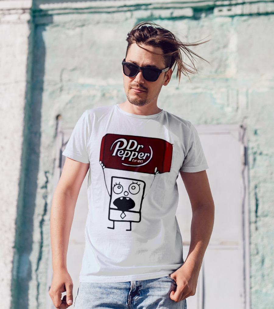 Dr Pepper Est 1885 Character Holding Red Can T-Shirt