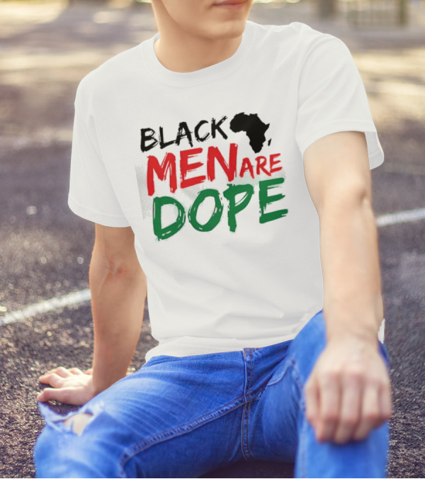 Black Men Are Dope Africa Silhouette Red Green T-Shirt