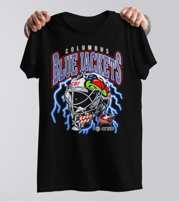 Columbus Blue Jackets CBJ Lightning Goalie Mask T-Shirt