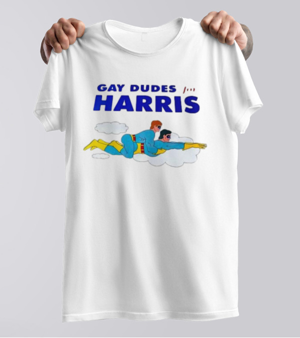 Gay Dudes For Harris Cartoon Superhero T-Shirt